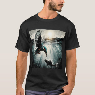 Camiseta Martim-pescador Mergulhando Para Peixes, Arte Gera