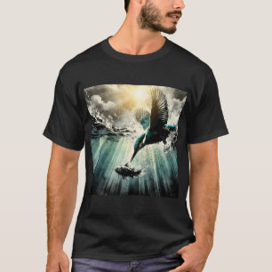 Camiseta Martim-pescador Mergulhando Para Peixes, Arte Gera
