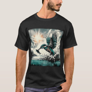 Camiseta Martim-pescador Mergulhando Para Peixes, Arte Gera
