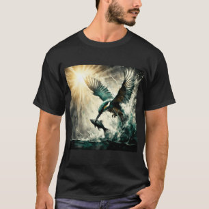 Camiseta Martim-pescador Mergulhando Para Peixes, Arte Gera