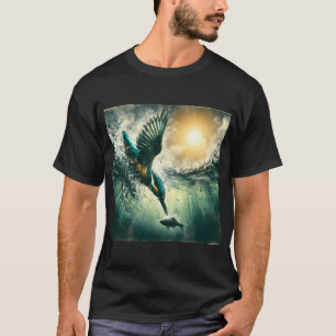 Camiseta Martim-pescador Mergulhando Para Peixes, Arte Gera