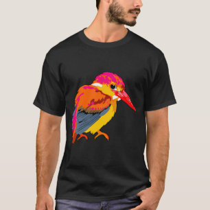Camiseta Martim-pescador Rosa e Laranja
