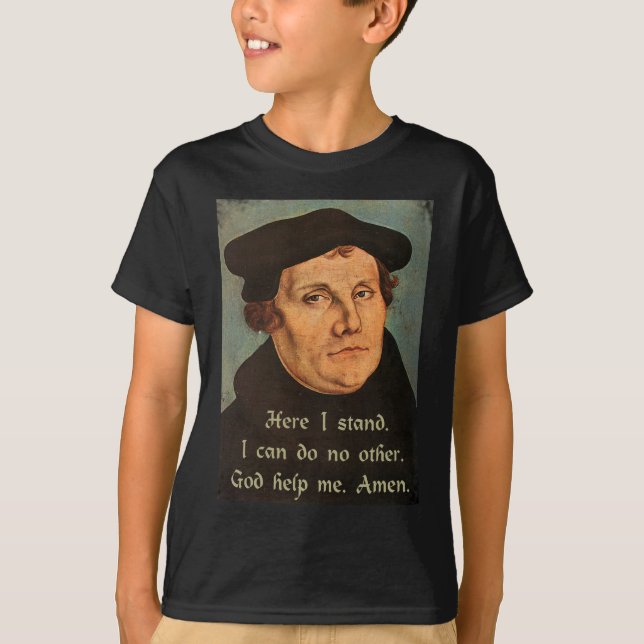 Camiseta Martin Luther aqui eu estou a cotação (Frente)