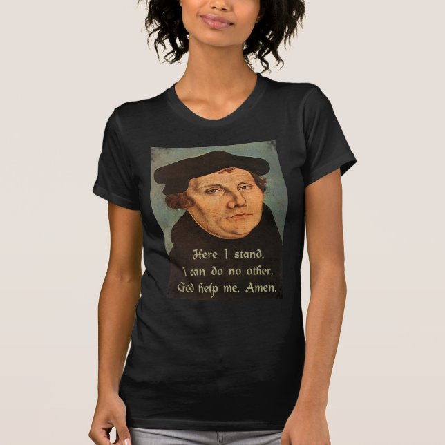 Camiseta Martin Luther aqui eu estou a cotação (Frente)