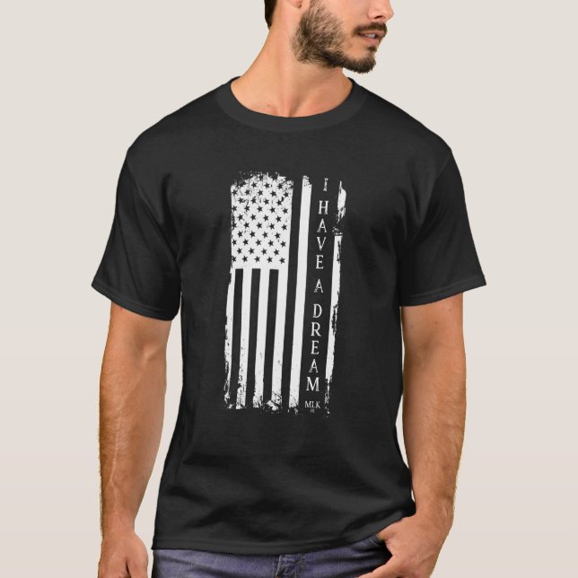 Camiseta Martin Luther King Jr Day American Flag I Have A D (Frente)