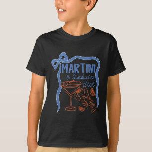Camiseta Martini E Lagosta Dieta Costeira Verão Engraçada
