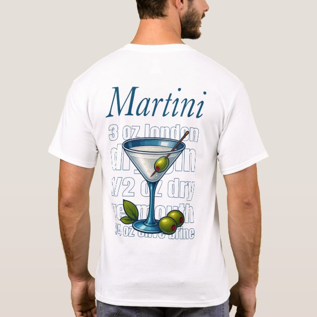 Camiseta Martini T-Shirt – Classic Gin or Vodka Cocktail (Verso)