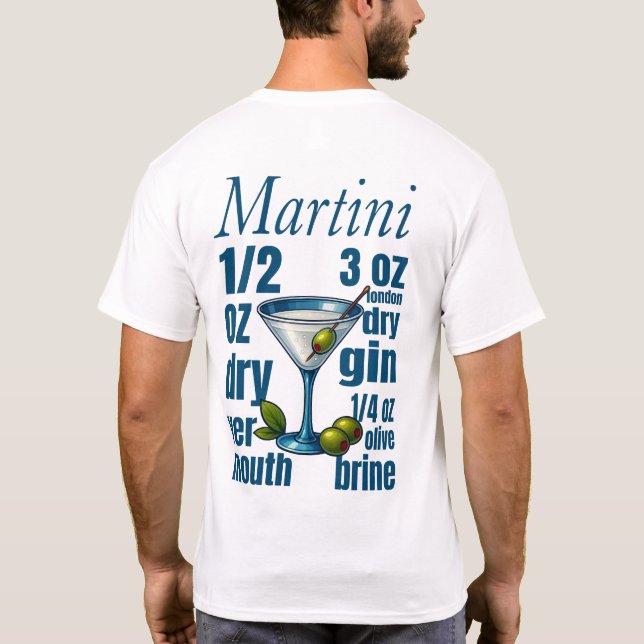Camiseta Martini T-Shirt – Classic Gin or Vodka Cocktail (Verso)