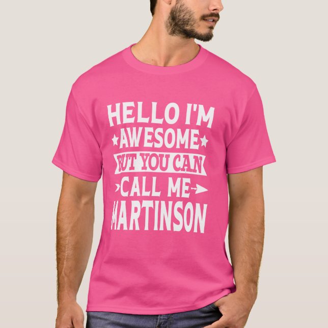 Camiseta Martinson Surname Martinson Sobrenome da Família M (Frente)
