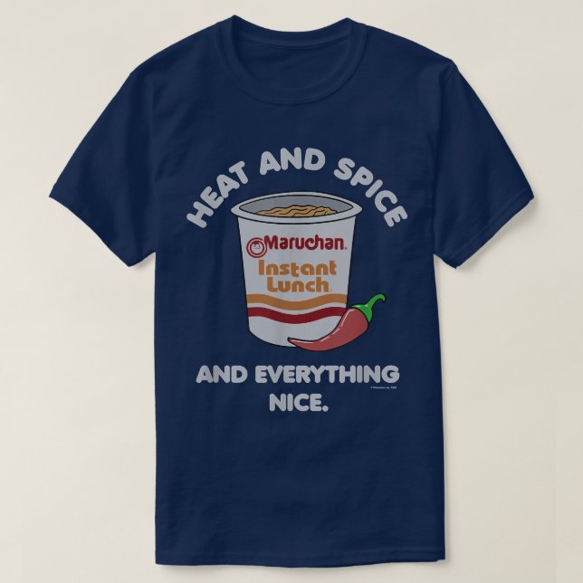 Camiseta Maruchan Ramen Cup Citação do Calor e Comida de es (Frente do Design)