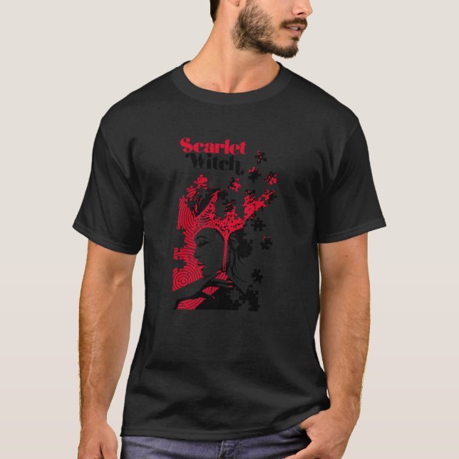 Camiseta Marvel Avengers Scarlet Witch Wanda Maximoff Puzzl (Frente)