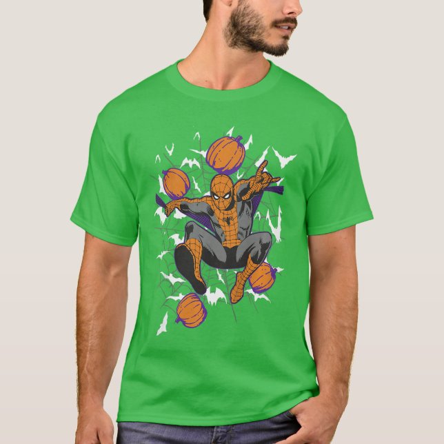 Camiseta Marvel Comics Clássico Retro Halloween SpiderMan P (Frente)