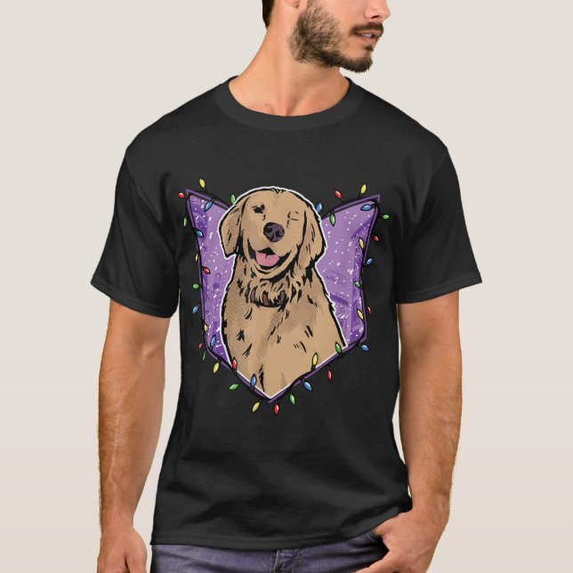 Camiseta Marvel Hawkeye Lucky the Pizza Dog Holiday Lights (Frente)
