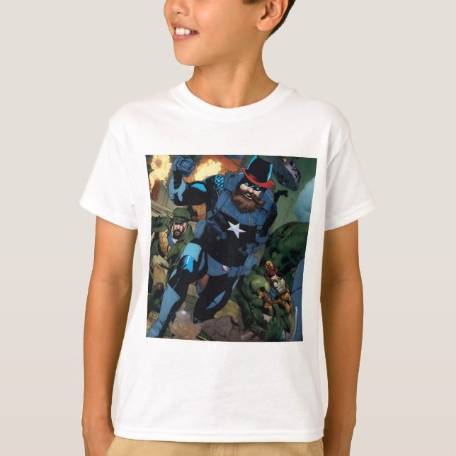 Camiseta Marvel Heroes Monta T-Shirt De Crianças" (Frente)