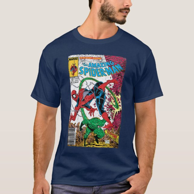 Camiseta Marvel SpiderMan Clássico Retro Cômico Covil do Es (Frente)