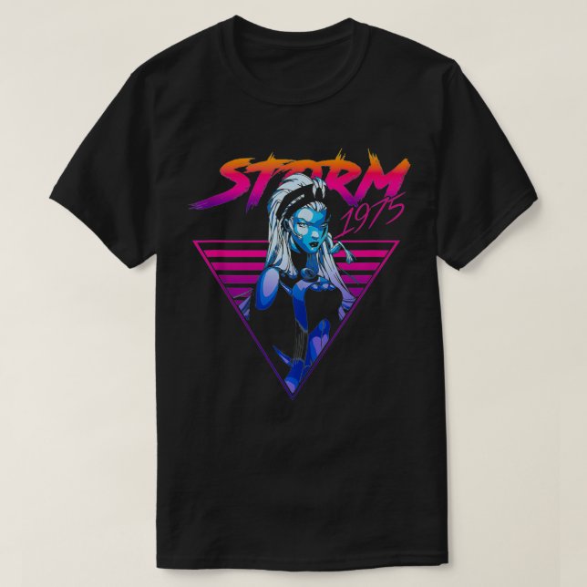 Camiseta Marvel X-Men anos 80 De Tempestade Gradiente De Tr (Frente do Design)