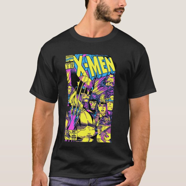 Camiseta Marvel X-Men Wolverine & Team Epic Neon Comic Cove (Frente)