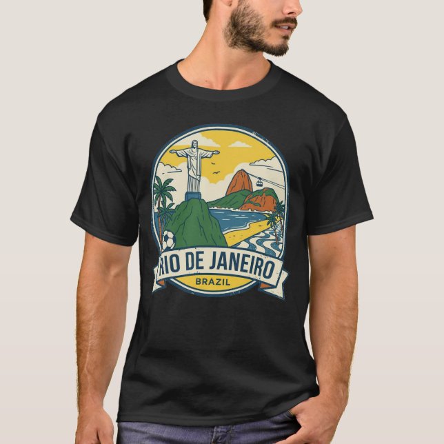 Camiseta Marvelous City: Rio Skyline, Beach & Football (Frente)