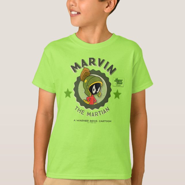 Camiseta MARVIN, O Cartão de Lobby Retro MARTIAN™ (Frente)