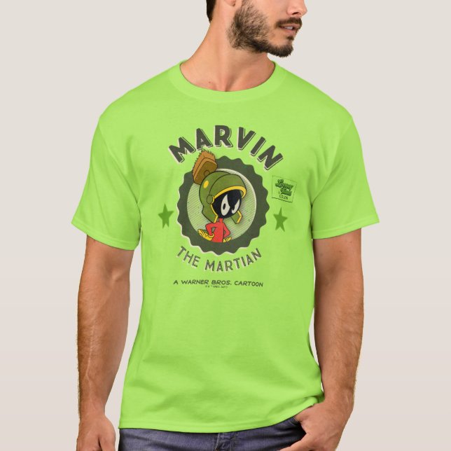 Camiseta MARVIN, O Cartão de Lobby Retro MARTIAN™ (Frente)