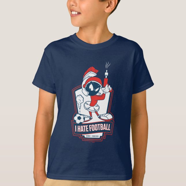 Camiseta MARVIN O MARCIANO™ "Eu Odeio Futebol" Gráfico (Frente)