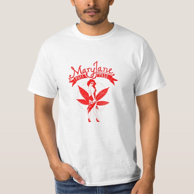 Camiseta Mary Jane Puff Pass Mulher de Trabalho de arte ver (Frente)