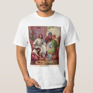 Camiseta Mary lava os pés de Jesus