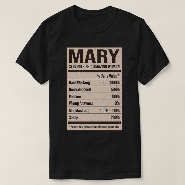 Camiseta Mary Nutrição Fata Nome Nome Alias Do Apelido Títu (Frente do Design)