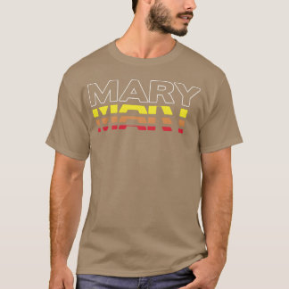 Camiseta Mary Primeiro Nome Divertido Vintage Pôr do Sol Am