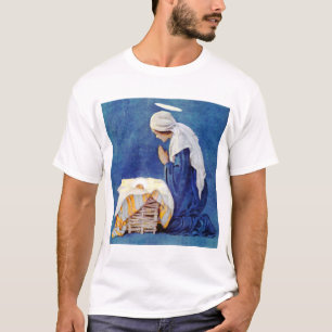 Camiseta Mary Rezando E Bebê Jesus