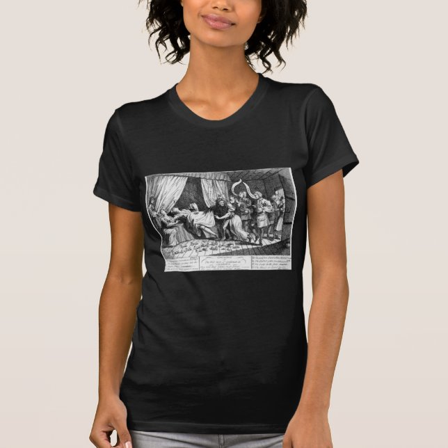Camiseta Mary Toft, dando aparentemente o nascimento aos (Frente)