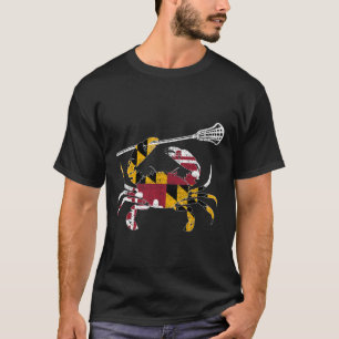 Camiseta Maryland Blue Crab Lacrosse Lover Tee Flag De Mary