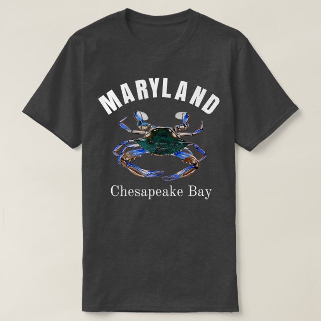 Camiseta Maryland Chesapeake Bay pintou caranguejo azul (Frente do Design)