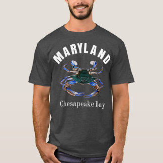 Camiseta Maryland Chesapeake Bay pintou caranguejo azul