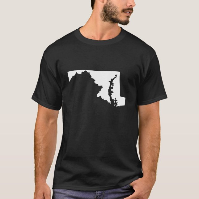 Camiseta Maryland em branco e preto (Frente)