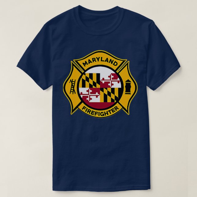 Camiseta Maryland Fire Department Firefighters Firemen (Frente do Design)