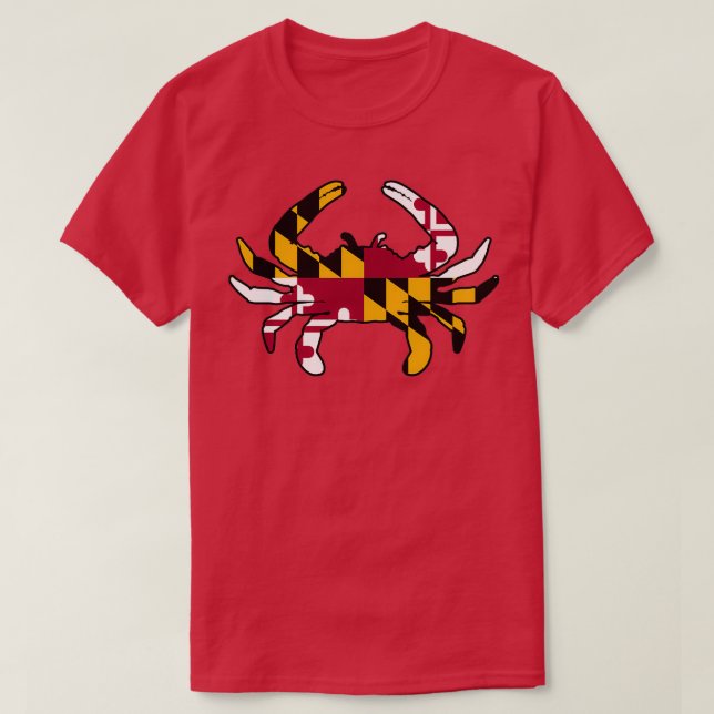 Camiseta Maryland Flag Chesapeake Bay Blue Crab (Frente do Design)