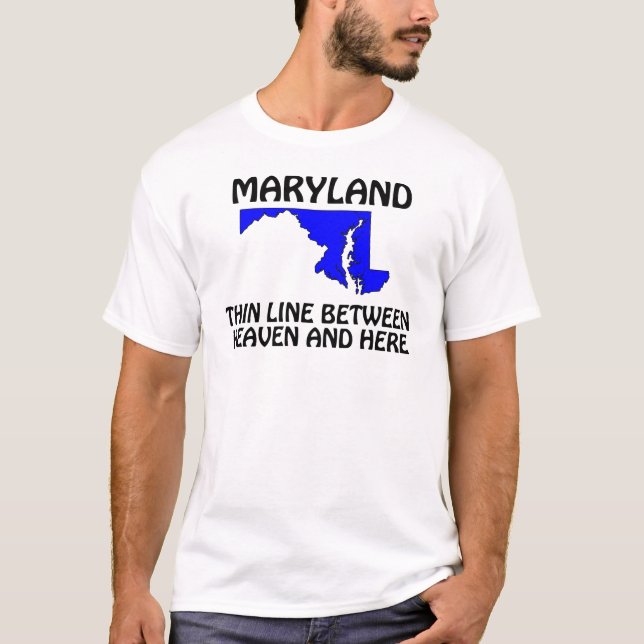 Camiseta Maryland - linha fina entre o céu e aqui (Frente)