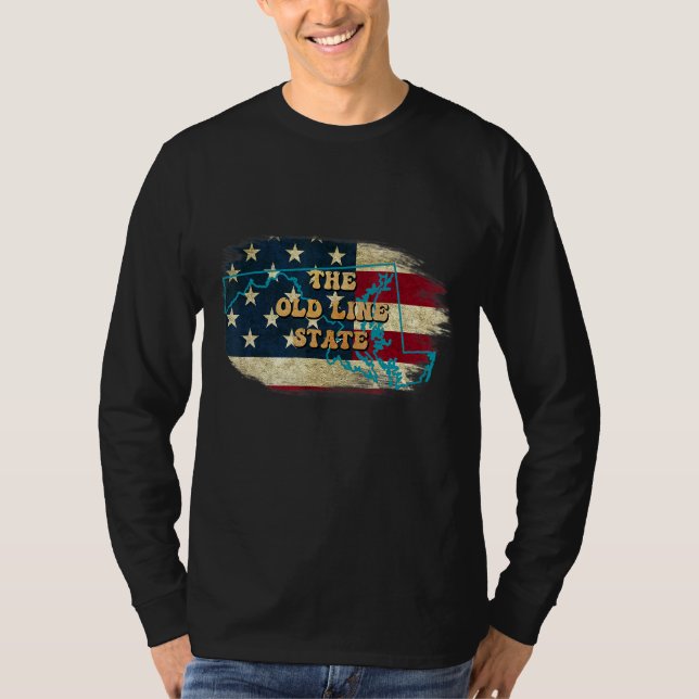 Camiseta Maryland Md Us Flag Motto (Frente)