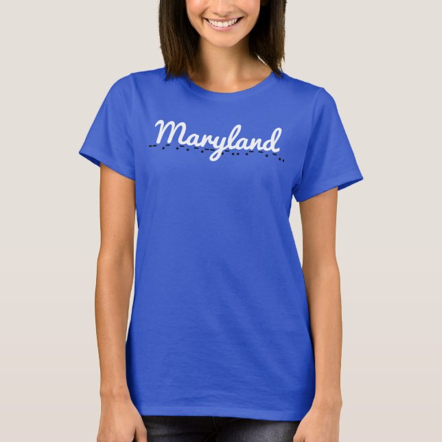 Camiseta Maryland Morse Code Deep Royal (Frente)