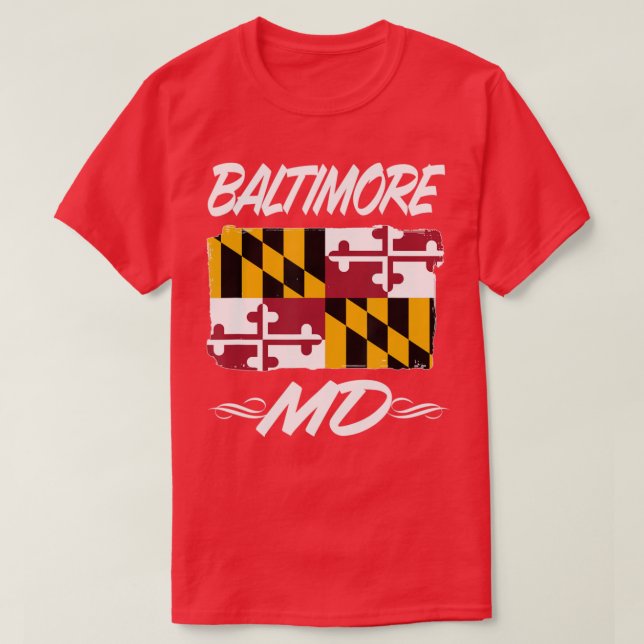 Camiseta Maryland Pride Love Baltimore Com Bandeira De Mary (Frente do Design)