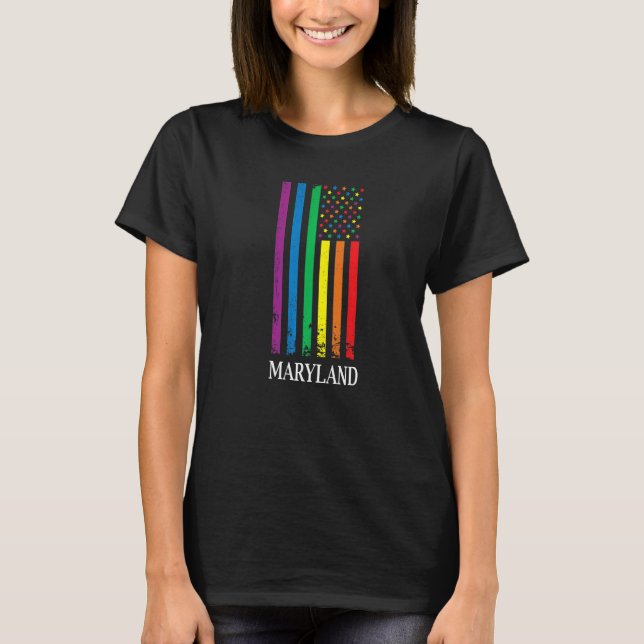Camiseta Maryland Pride Month Pride Flag LGBT Community LGB (Frente)