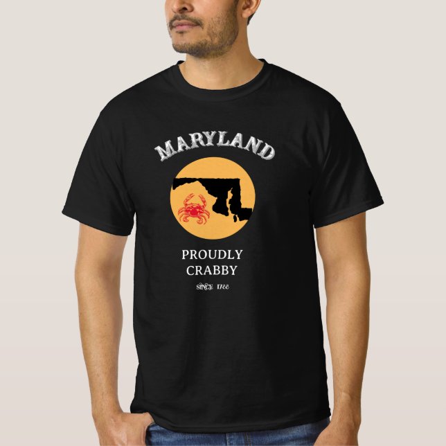 Camiseta Maryland Proudly Crabby Since 1788 T-Shirt (Frente)