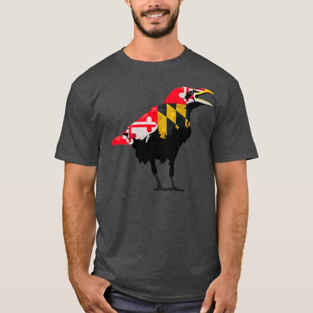 Camiseta Maryland Raven Bird State Pride Sinalizador Premiu (Frente)