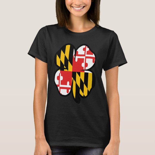 Camiseta Maryland State Flag Shamrock C Irish St Patricks D (Frente)