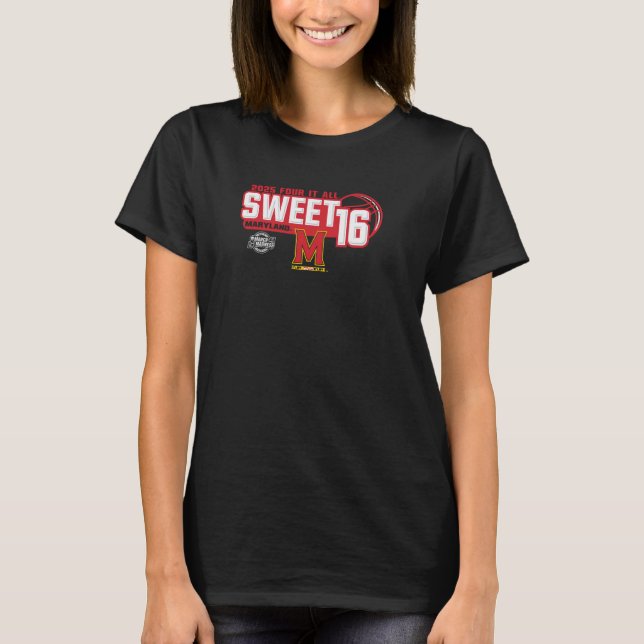 Camiseta Maryland Terrapins Sweet 16 2025 Marcha das Mulher (Frente)