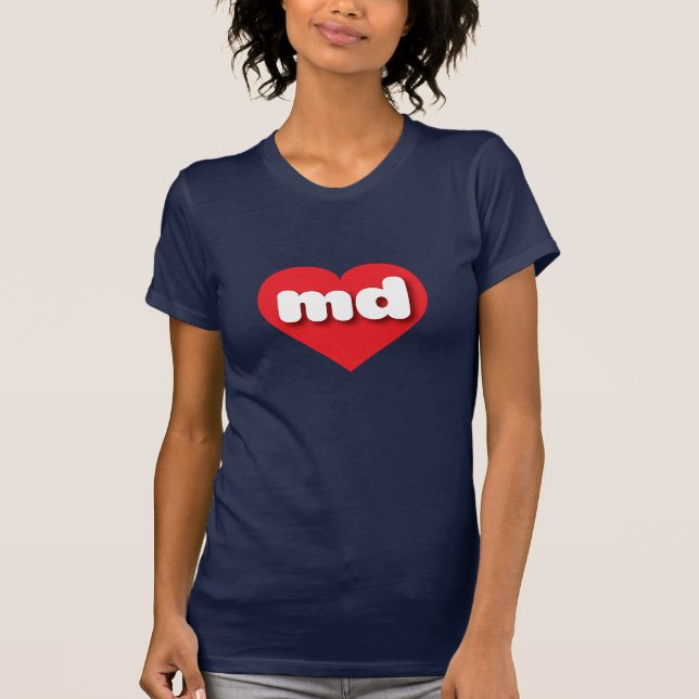 Camiseta Maryland vermelho - eu amo md (Frente)