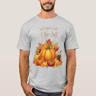 Camiseta Mas acima de tudo eu amo o Outono Fofo e divertido