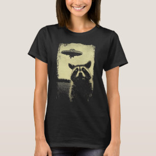 Camiseta Más atitudes Idiota UFO Raccoon T Shirt - Unis
