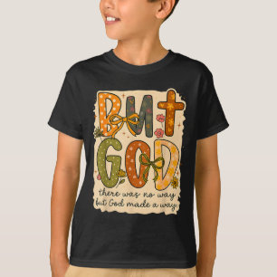 Camiseta Mas Deus Fez Um Caminho Floral Citação de Fé Crist